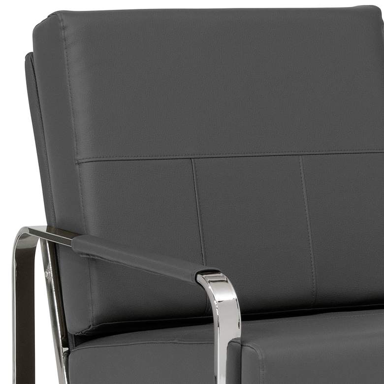 Image 2 Allure Gray Blended Leather Accent Arm Chair more views