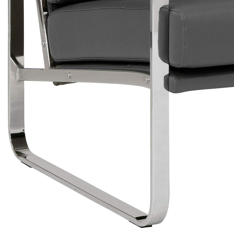 Image 3 Allure Gray Blended Leather Accent Arm Chair more views
