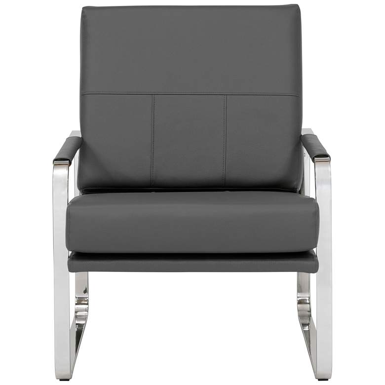 Image 7 Allure Gray Blended Leather Accent Arm Chair more views