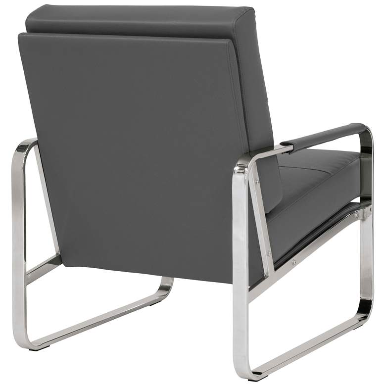 Allure Smoke Leather and Chrome Steel Accent Chair more views