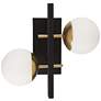 Alluria 15 1/4" High Black and Gold 2-Light Wall Sconce