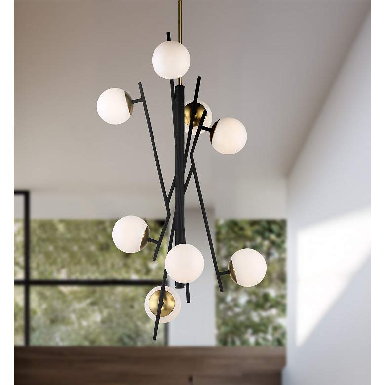 Image 1 Alluria 23 1/4"W Coal Autumn Gold 8-Light LED Foyer Pendant