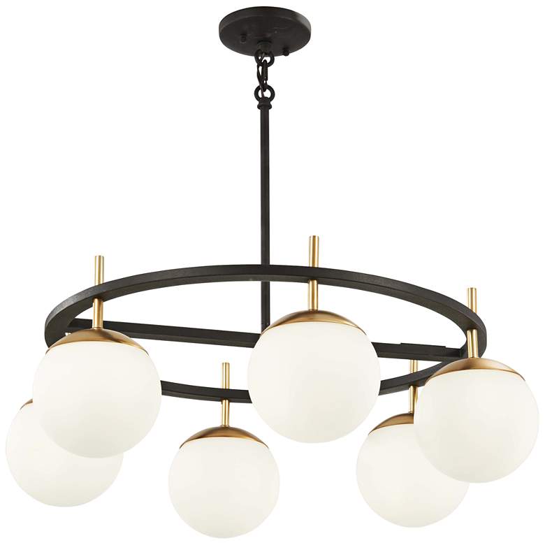 Alluria 27&quot;W Weathered Black and Autumn Gold 6-Light Pendant