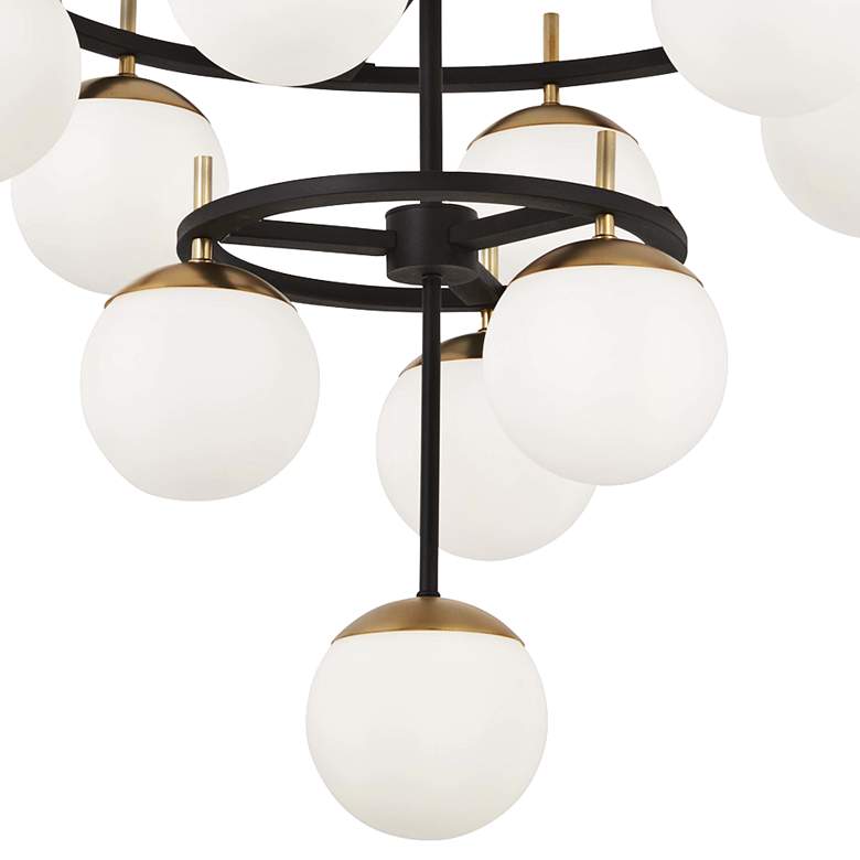 Alluria 30&quot;W Weathered Black and Gold 10-Light Chandelier more views