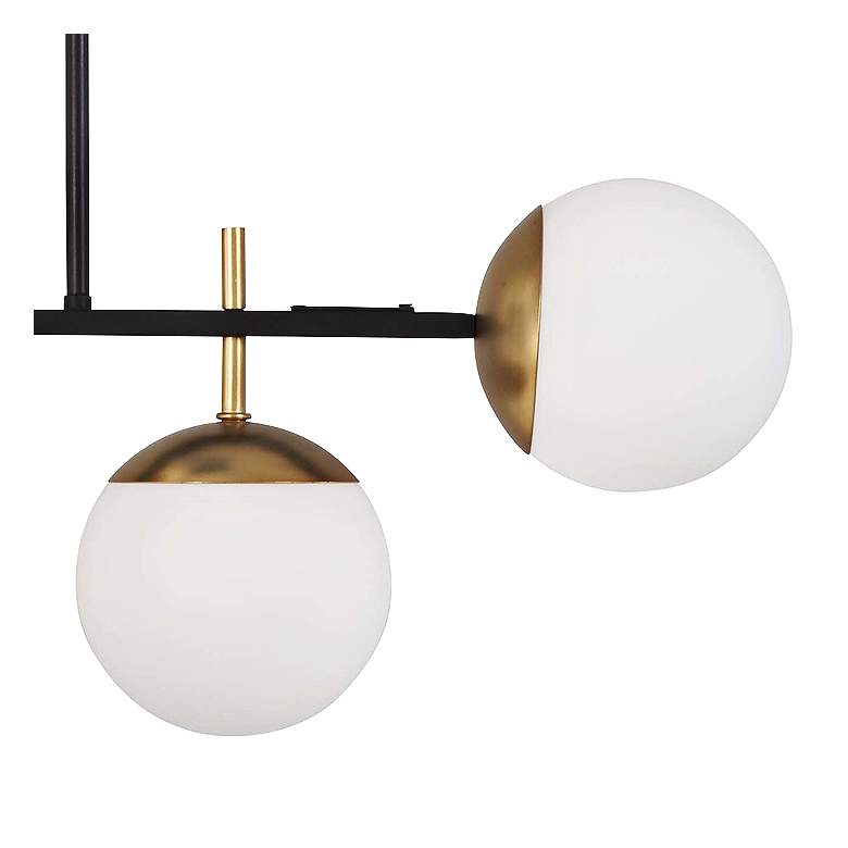 Alluria 36&quot; Wide Black and Gold Modern Kitchen Island Light Pendant more views