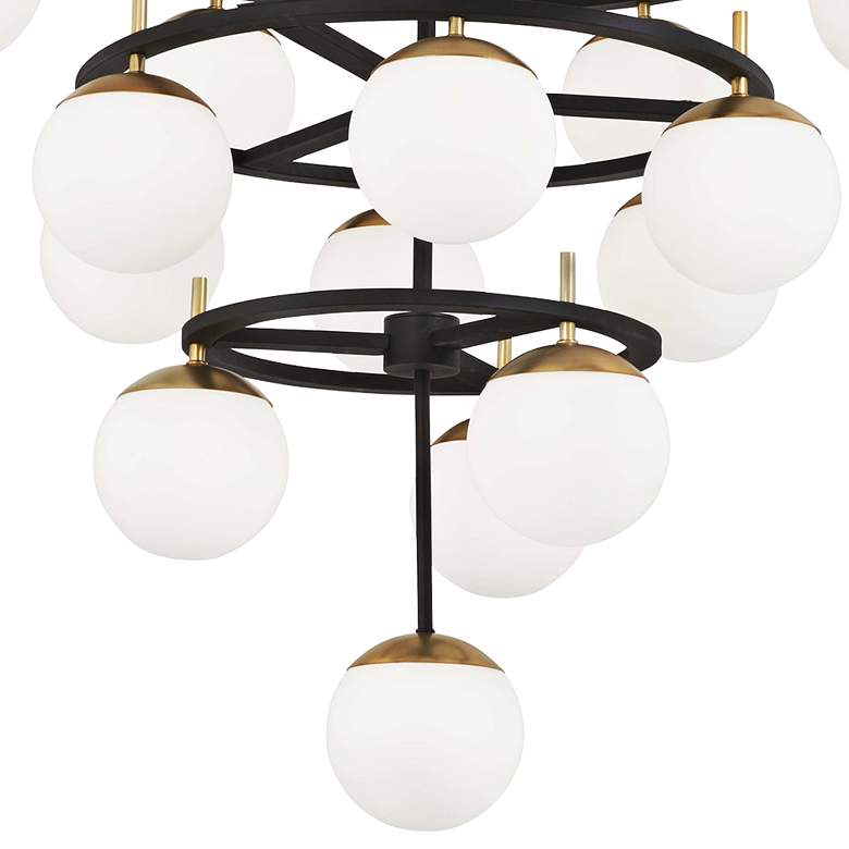 Image 3 Alluria 36 inchW Weathered Black and Gold 16-Light Chandelier more views