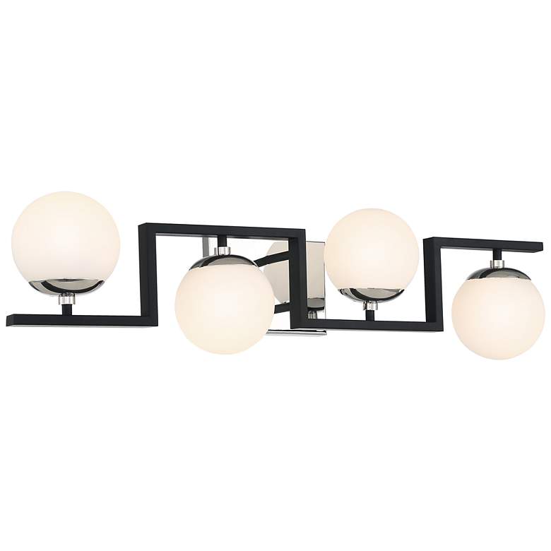 Image 4 Alluria II 31"W Coal with Polished Nickel 4-Light Bath Light more views