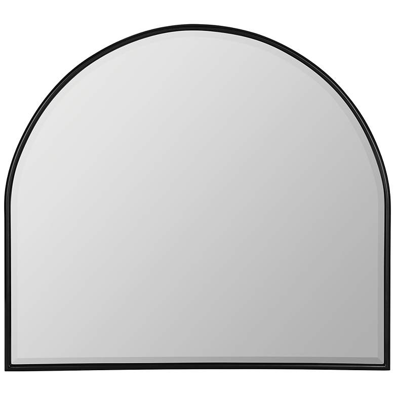 Image 2 Allyson Matte Black 40" x 36 1/2" Arched Top Wall Mirror