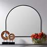 Allyson Matte Black 40" x 36 1/2" Arched Top Wall Mirror