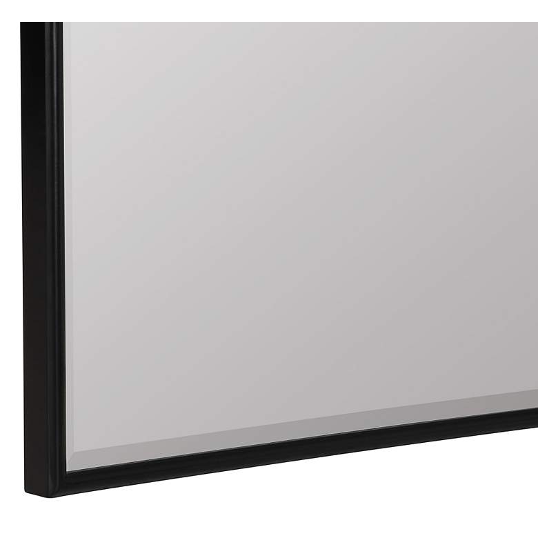 Image 3 Allyson Matte Black 40" x 36 1/2" Arched Top Wall Mirror more views