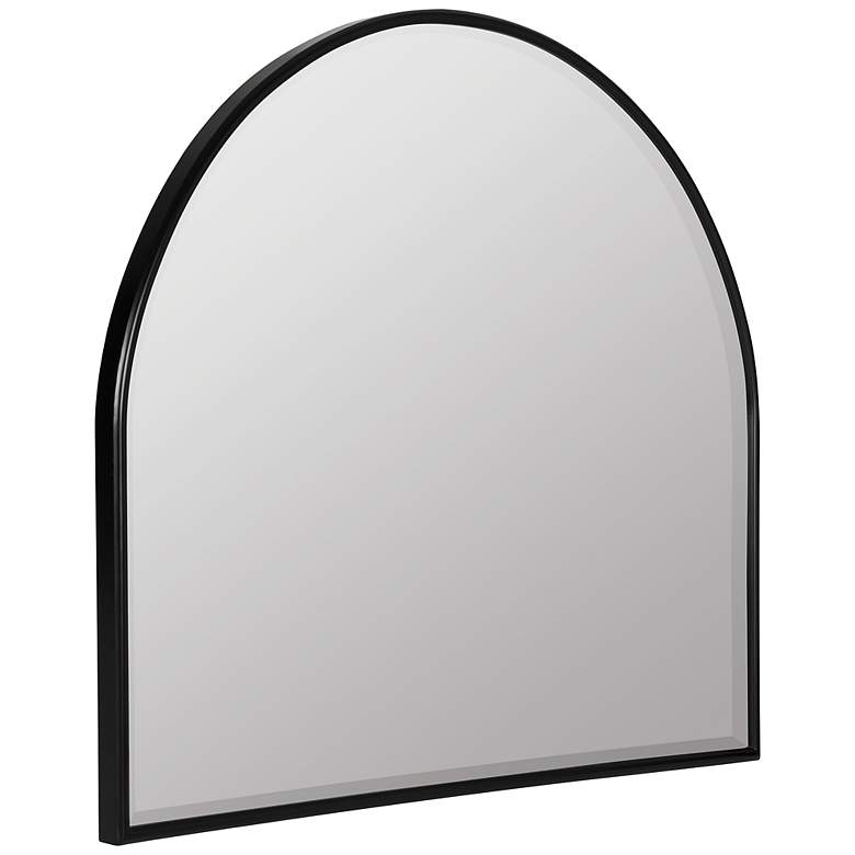 Image 4 Allyson Matte Black 40" x 36 1/2" Arched Top Wall Mirror more views