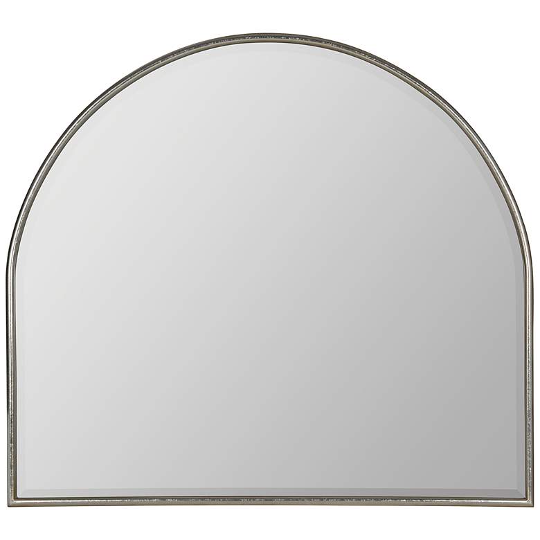 Image 2 Allyson Silver 40 inch x 36 inch Arched Top Oversized Wall Mirror
