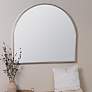 Allyson Silver 40" x 36" Arched Top Oversized Wall Mirror