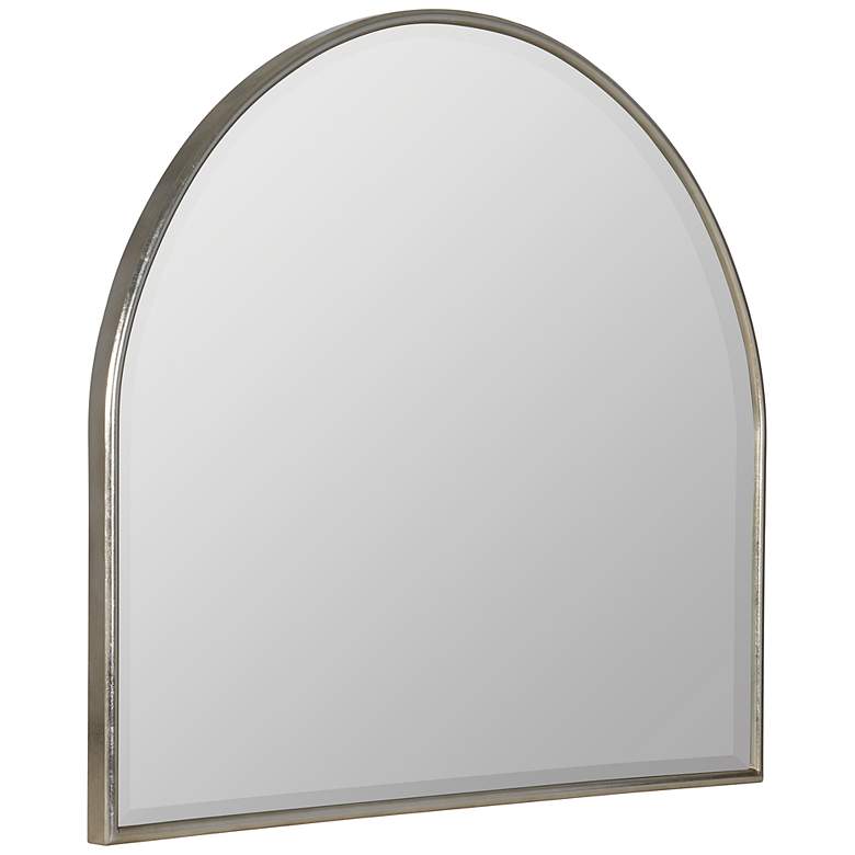Image 5 Allyson Silver 40 inch x 36 inch Arched Top Oversized Wall Mirror more views