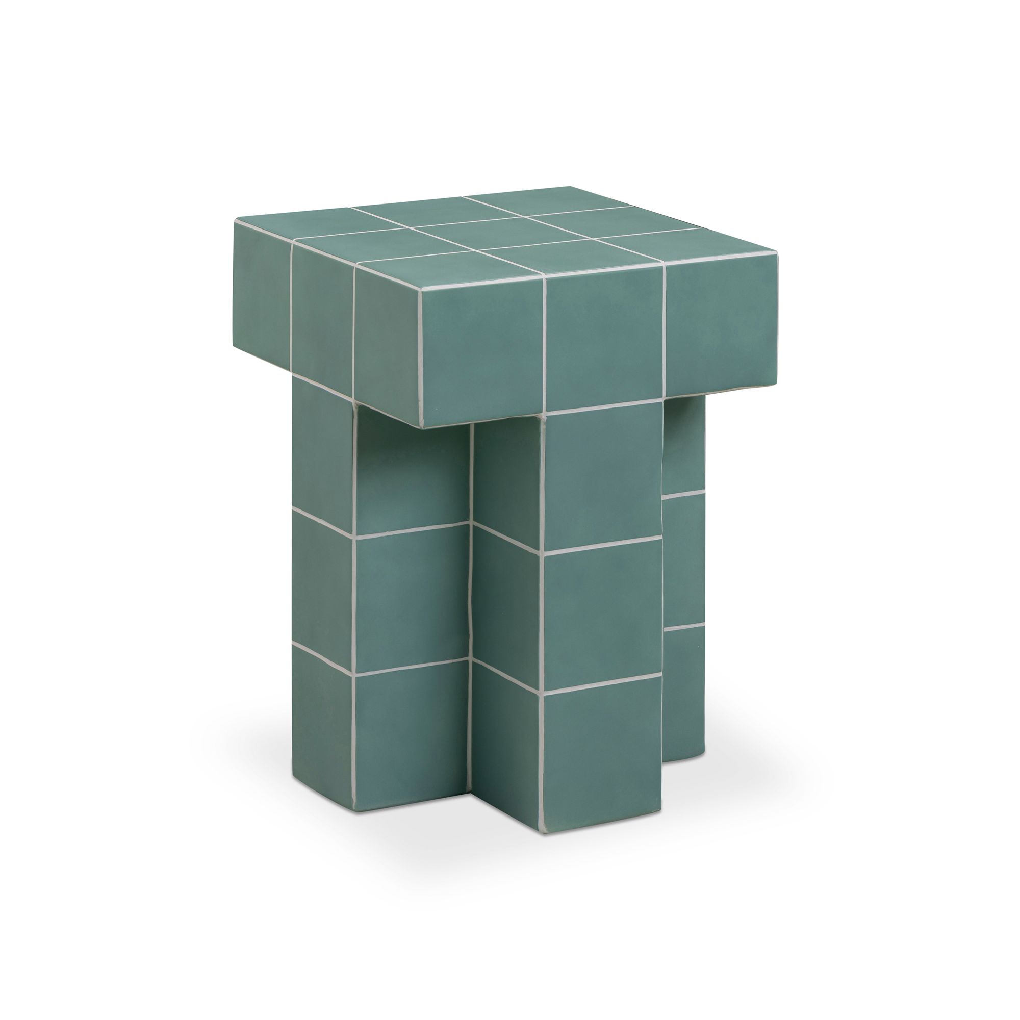 Thumbnail2 of Alma Green Tile Concrete Indoor/Outdoor Side Table more views