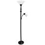 Alma Mother-Daughter 72" Bronze Torchiere Floor Lamp with Side Light