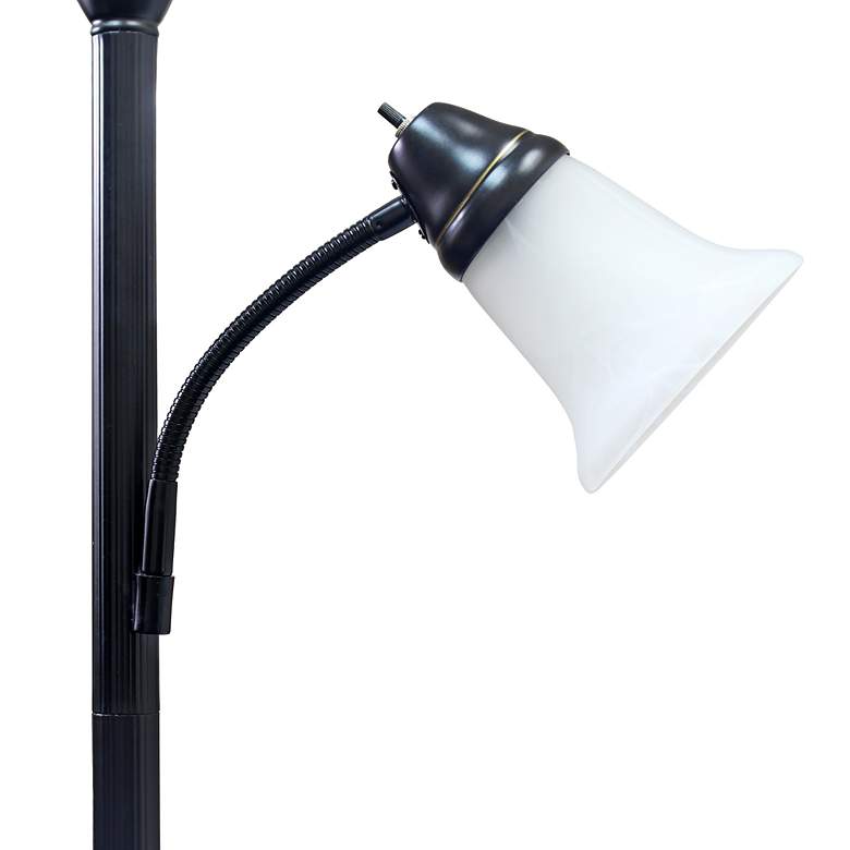 Image 3 Alma Mother-Daughter 72" Bronze Torchiere Floor Lamp with Side Light more views