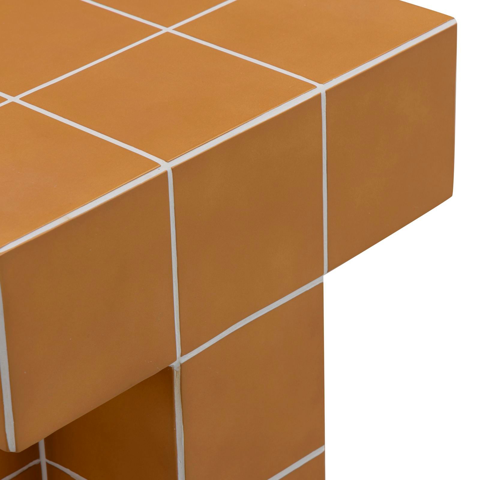 Image 3 Alma Orange Tile Concrete Indoor/Outdoor Side Table more views