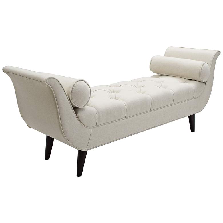 Image 1 Alma Sky Neutral Fabric Tufted Entryway Bench
