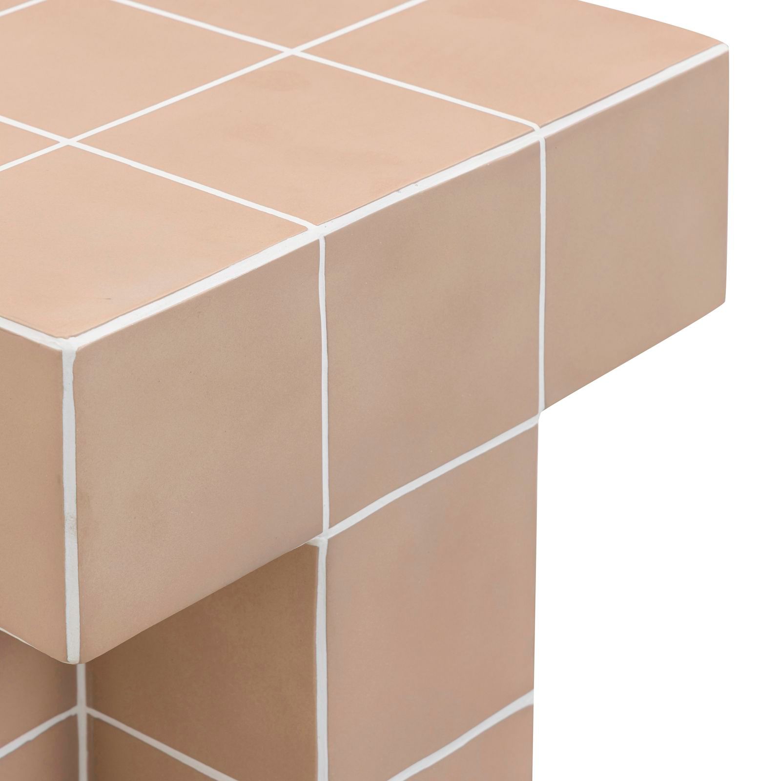 Image 3 Alma Taupe Tile Concrete Indoor/Outdoor Side Table more views
