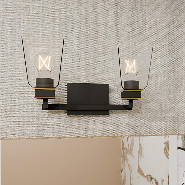 Image 1 Almany 2-Light Matte Black Bath Light