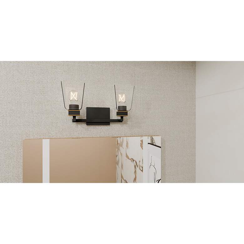 Image 7 Almany 2-Light Matte Black Bath Light more views