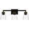 Almany 3-Light Matte Black Bath Light