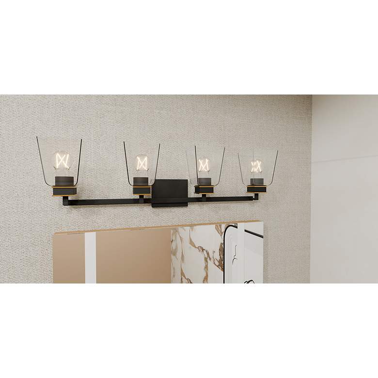Image 7 Almany 4-Light Matte Black Bath Light more views