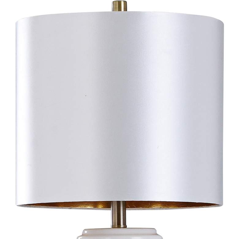Image 2 Almanzi Gold Foil and Gloss White Ceramic Table Lamp more views