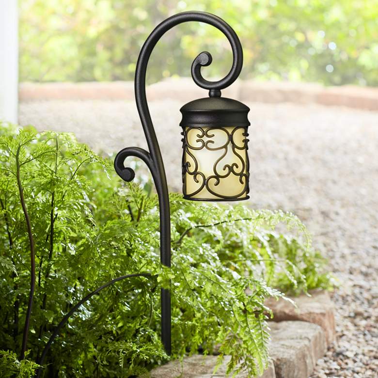 Image 1 Almeria Textured Black Finish Outdoor Path Light