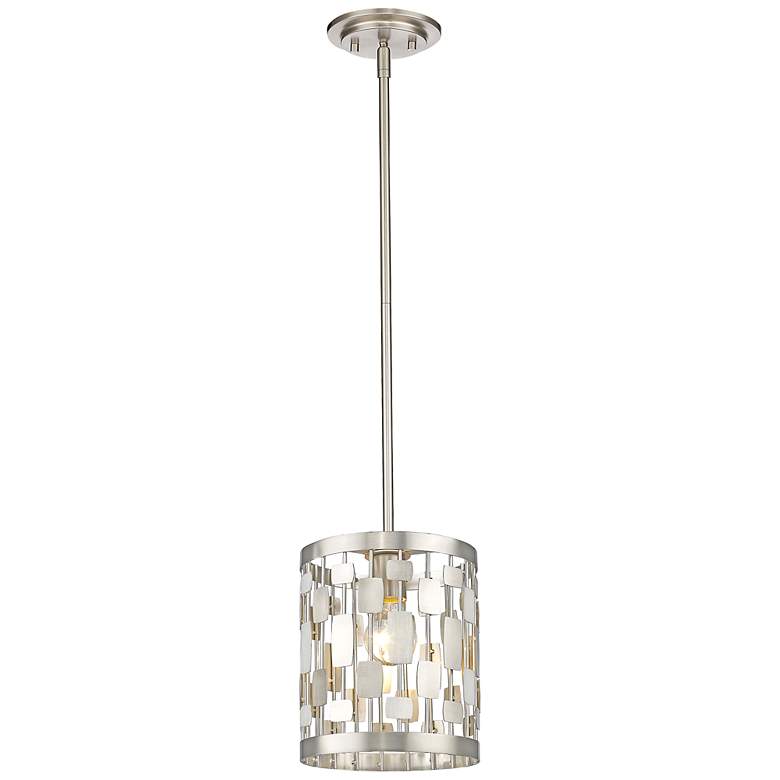 Image 2 Almet by Z-Lite Brushed Nickel 1 Light Mini Pendant