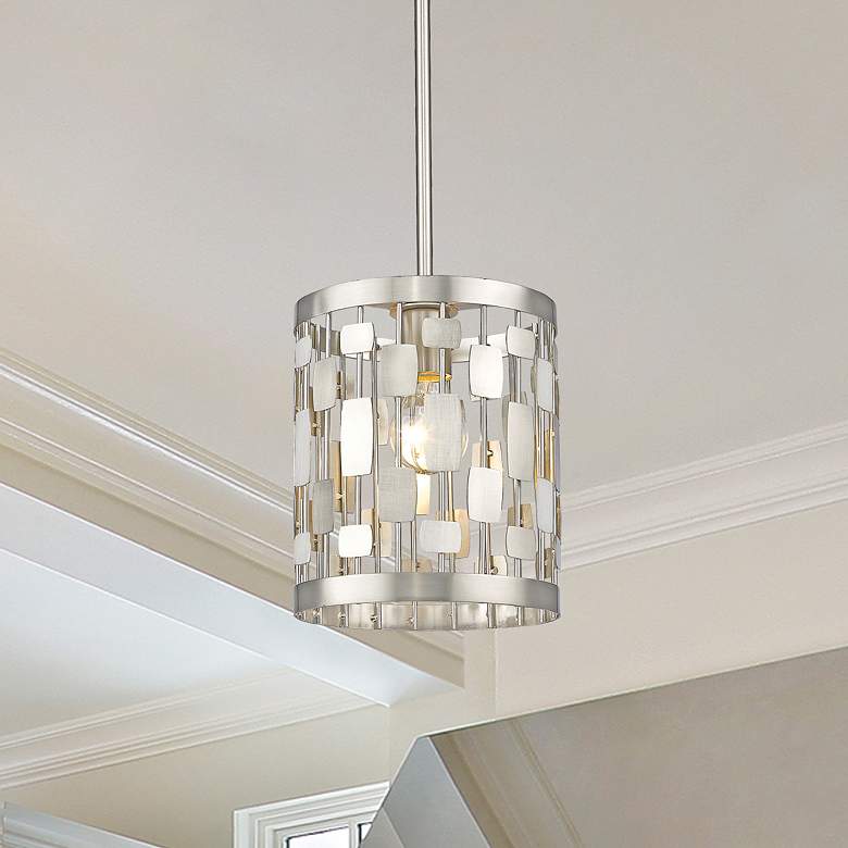 Image 1 Almet by Z-Lite Brushed Nickel 1 Light Mini Pendant