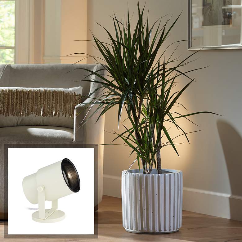 Image 1 Almond White Finish 8" HIgh Accent Uplight