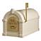 Almond with Polished Brass Keystone Mailbox