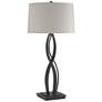 Almost Infinity 31" High Tall Black Table Lamp With Flax Shade