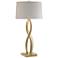 Almost Infinity 31" High Tall Modern Brass Table Lamp With Flax Shade