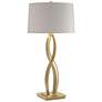 Almost Infinity 31" High Tall Modern Brass Table Lamp With Flax Shade