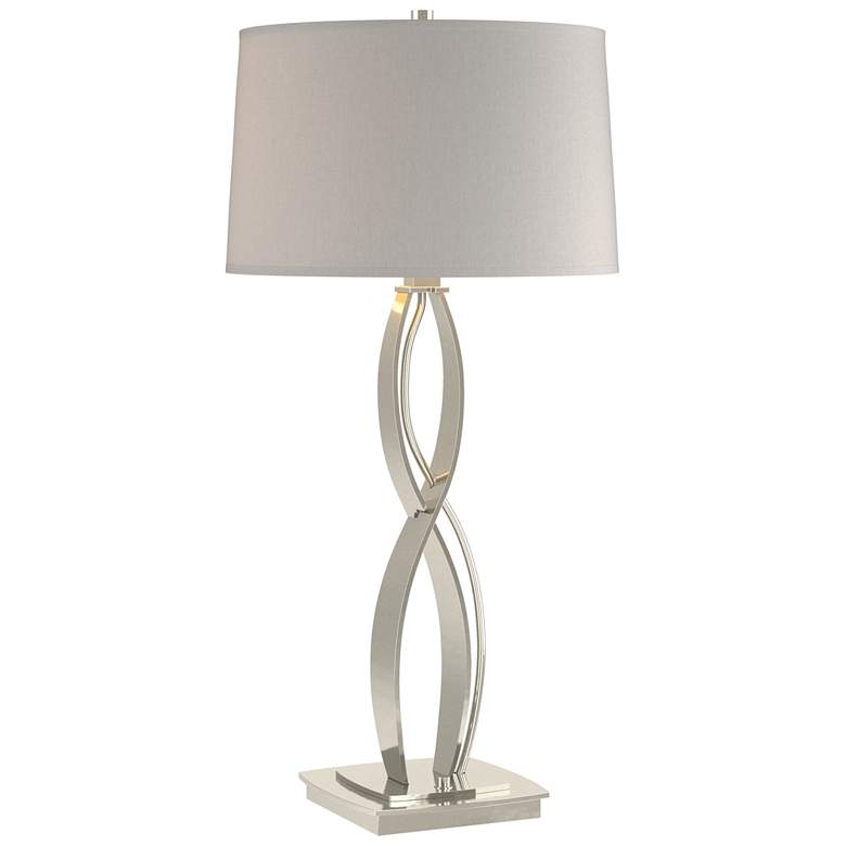 Image 1 Almost Infinity 31" High Tall Sterling Table Lamp With Flax Shade