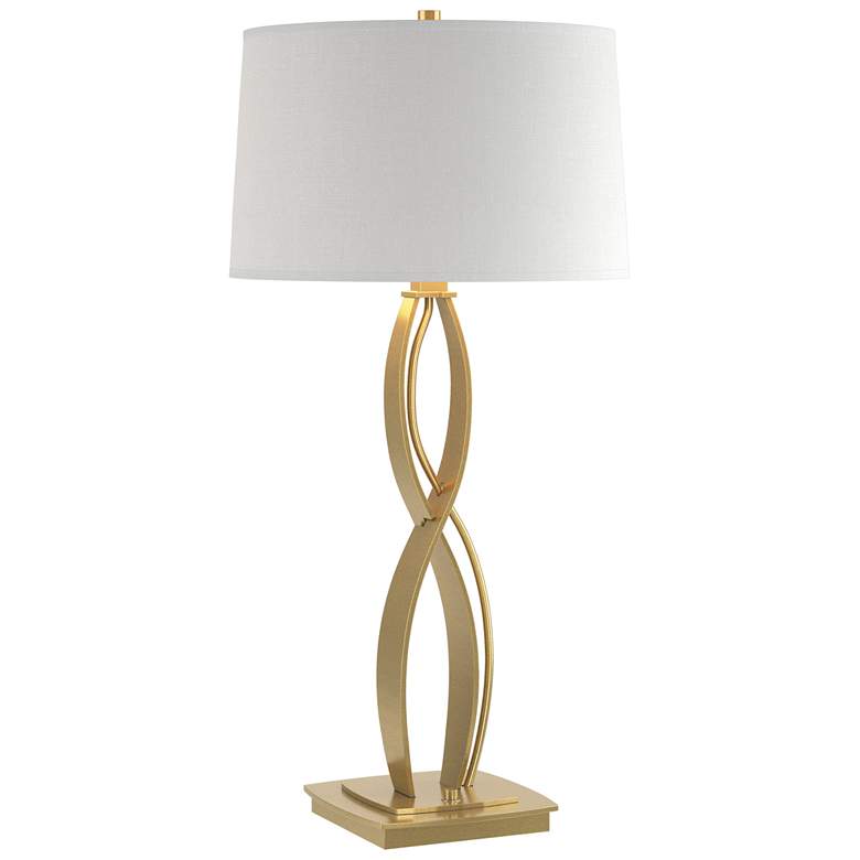 Image 1 Almost Infinity 31"H Tall Modern Brass Table Lamp w/ Anna Shade