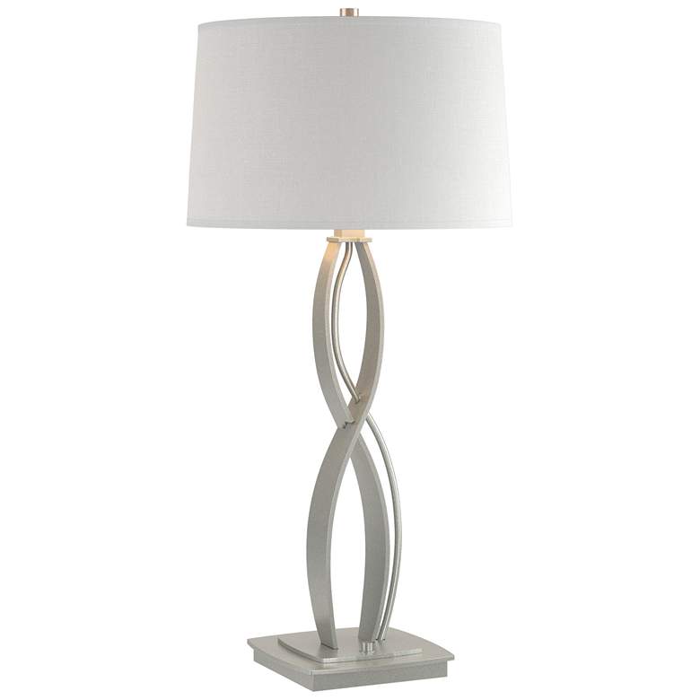 Image 1 Almost Infinity 31 inchH Tall Vintage Platinum Table Lamp w/ Anna Shade