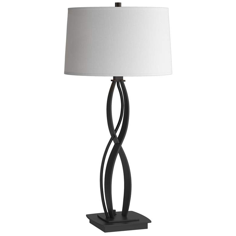 Image 1 Almost Infinity Black Table Lamp With Natural Anna Shade