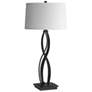 Almost Infinity Black Table Lamp With Natural Anna Shade