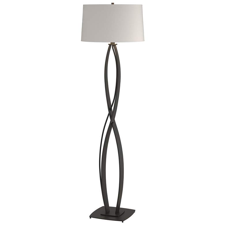 Image 1 Almost Infinity Floor Lamp - Black Finish - Flax Shade