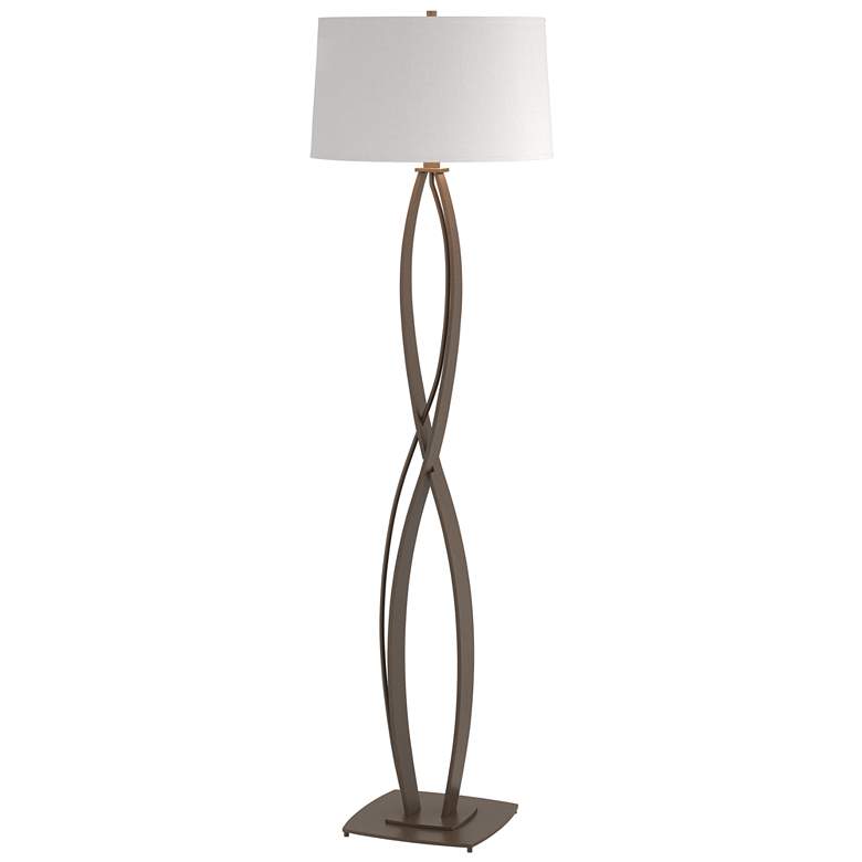 Image 1 Almost Infinity Floor Lamp - Bronze Finish - Natural Anna Shade