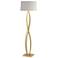 Almost Infinity Floor Lamp - Modern Brass Finish - Flax Shade