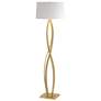 Almost Infinity Floor Lamp - Modern Brass Finish - Natural Anna Shade