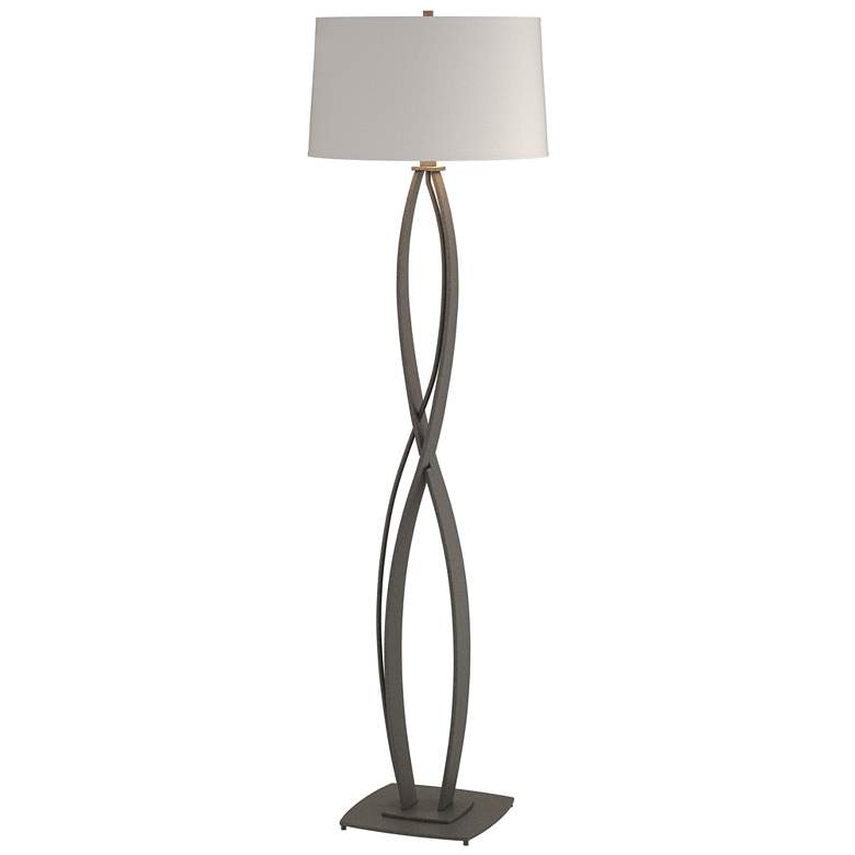 Image 1 Almost Infinity Floor Lamp - Natural Iron Finish - Flax Shade