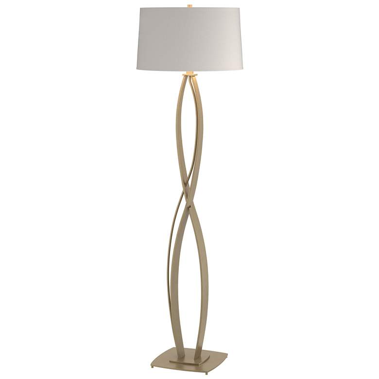 Image 1 Almost Infinity Floor Lamp - Soft Gold Finish - Flax Shade