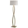 Almost Infinity Floor Lamp - Soft Gold Finish - Flax Shade
