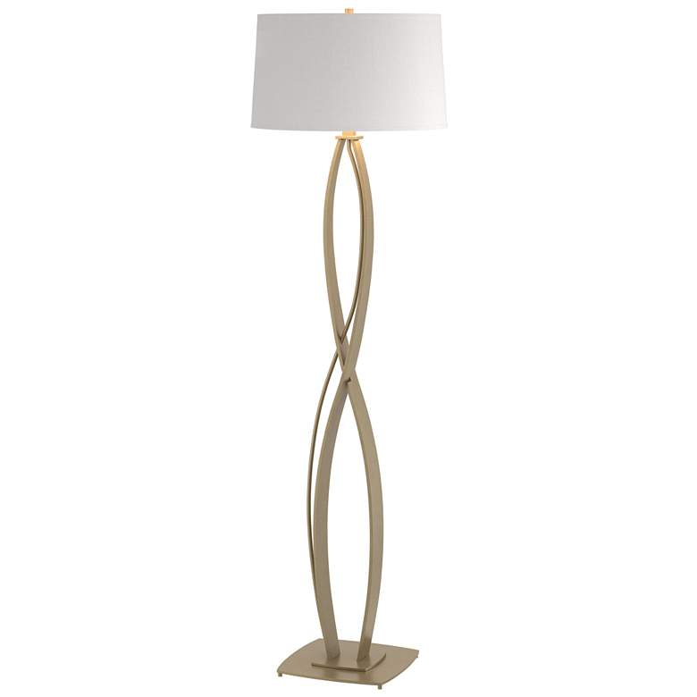 Image 1 Almost Infinity Floor Lamp - Soft Gold Finish - Natural Anna Shade